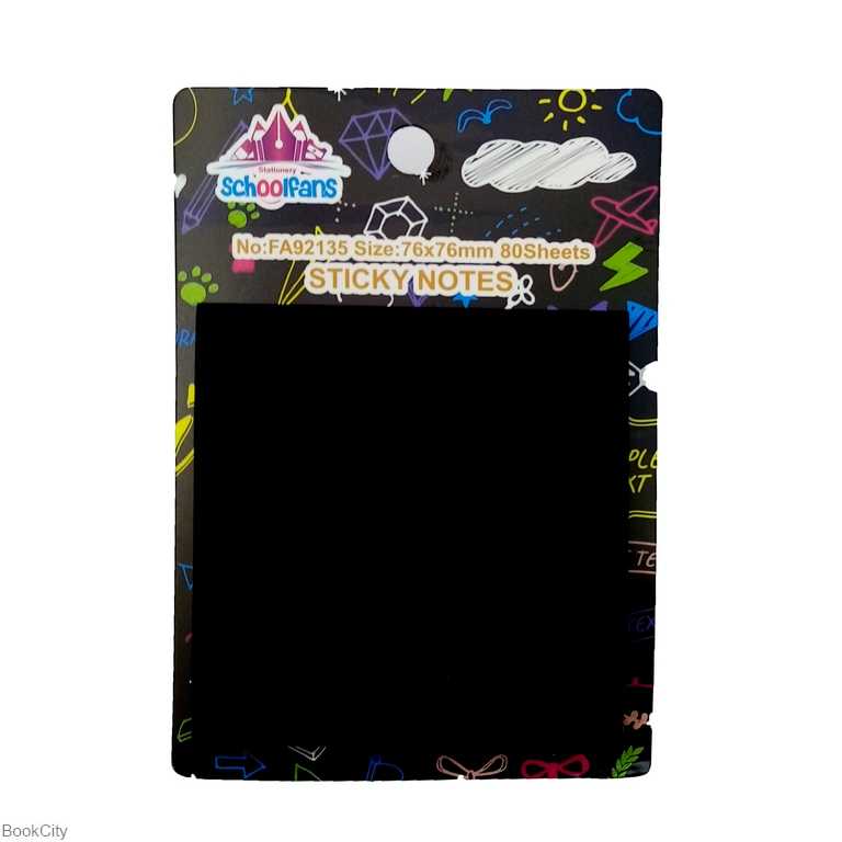 یادداشت چسب‌دار 80 برگ 102×76 مشکی schoolfans 9231