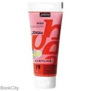 رنگ آکریلیک Pebeo 831019 100ml Transparent Vermilion 19