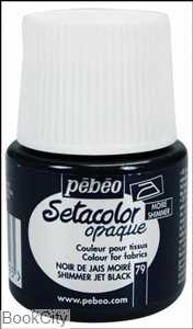 رنگ پارچه مات Pebeo 295079 45ml Shimmer Jet Black 79