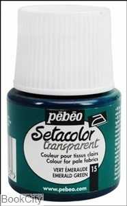 رنگ پارچه شفاف Pebeo 329015 45ml Emerald Green 15