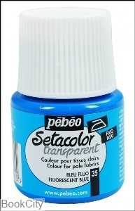 رنگ پارچه شفاف Pebeo 329035 45ml Fluorescent Blue 35