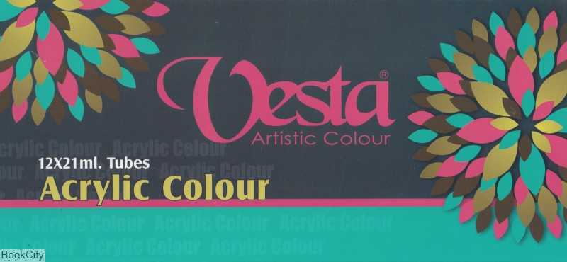 رنگ آکریلیک 12 رنگ Vesta 21ml - 0