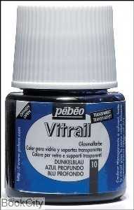 رنگ ویترای Pebeo 050010 45ml Deep Blue 10