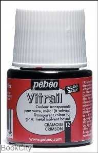 رنگ ویترای Pebeo 050012 45ml‌ Crimson 12