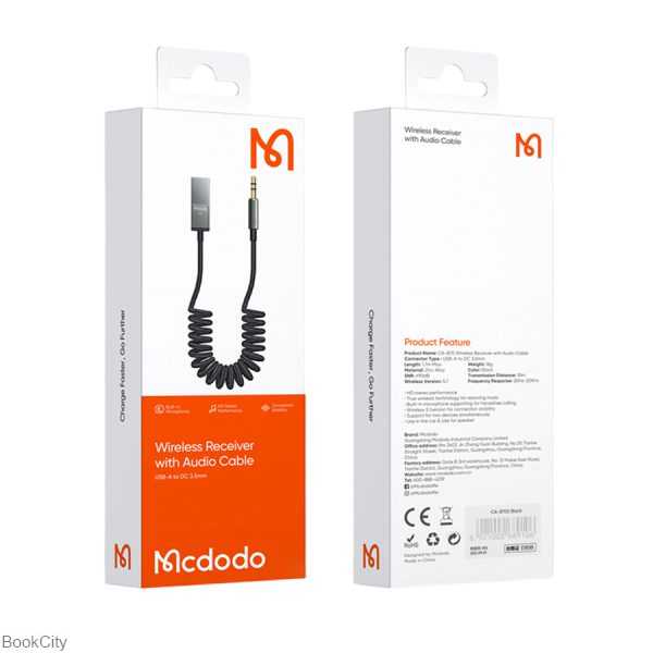 گیرنده بلوتوث Mcdodo USB to DC3.5mm Wireless Receiver with Audio Cable CA-8700