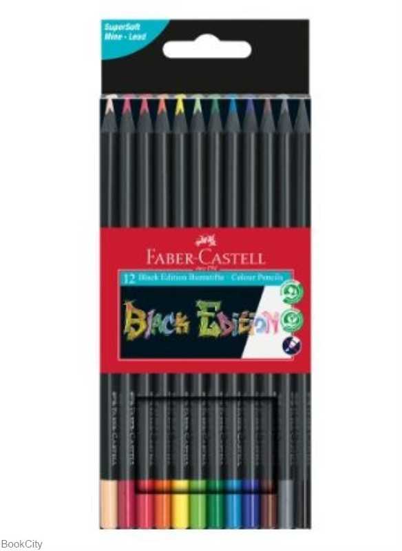 مدادرنگی 12 رنگ بدنه مشکی FABER CASTELL 116412 - 0