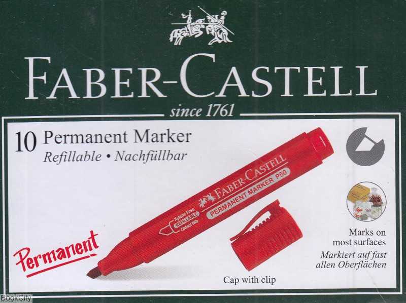 ماژیک قرمز نوک تخت FABER CASTELL 254221