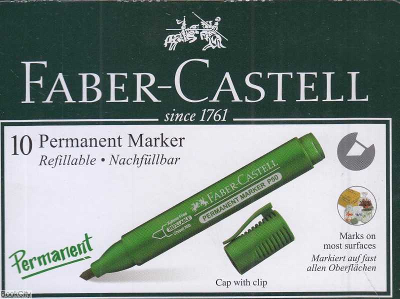 ماژیک سبز نوک تخت FABER CASTELL 254263