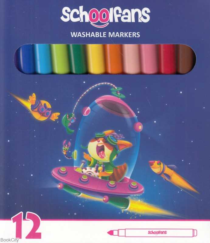ماژیک 12 رنگ schoolfans FA92401 Washable