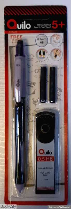 ست اتود 0.5mm با نوک و پاک‌کن بنفش و مشکی Quilo 634087