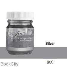 رنگ پتینه 50ml نقره‌ای DECORfin 800