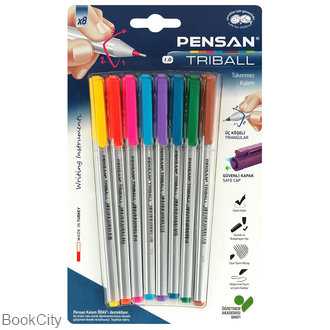 خودکار 8 رنگ PENSAN 1003 Triball 1mm