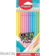 مدادرنگی 12 رنگ مقوایی Maped 832069 Color Peps Pastel