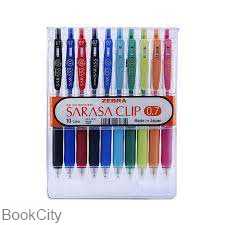 روان‌نویس 10 رنگ فشاری ZEBRA Sarasa Clip 0.7mm