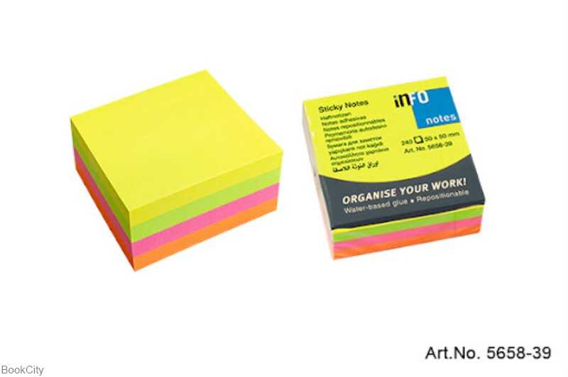 یادداشت چسب‌دار 50×50 رنگی inFO 5658-39 - 0
