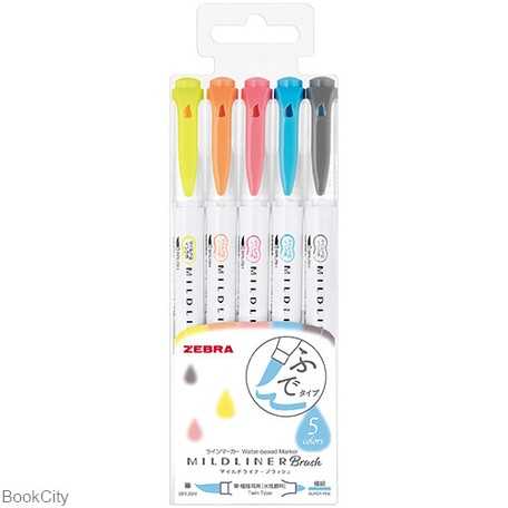 ماژیک طراحی 5 رنگ 2 سر ZEBRA WFT8-N-5C Mildliner Brush