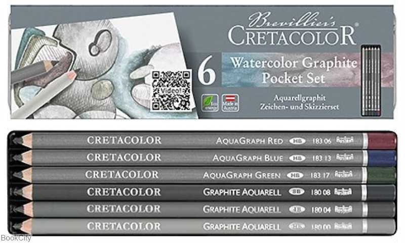 مداد گرافیت آبرنگی 6 رنگ CRETACOLOR 18399