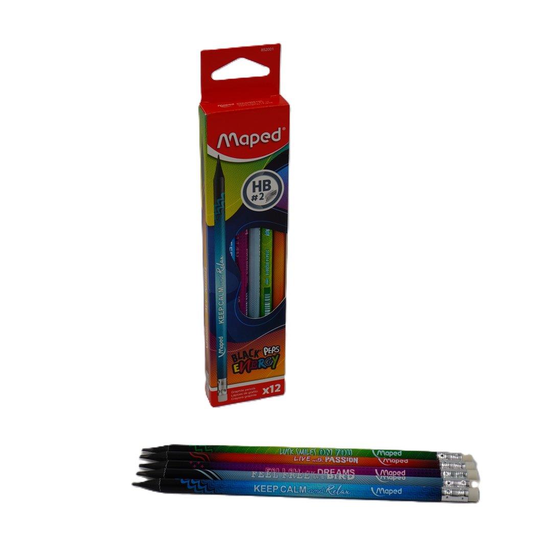 مداد مشکی 12 عددی پاکن‌دار انرژی Maped 852001