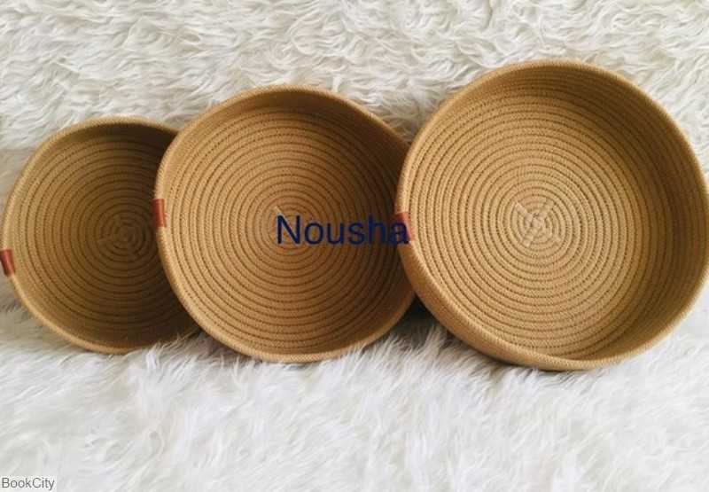 سبد بافت گرد لبه کوتاه سایز 2 نوشا هوم - 0