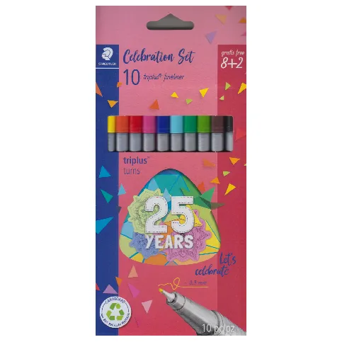 روان‌نویس 10 رنگ نوک نمدی STAEDTLER 334 Triplus