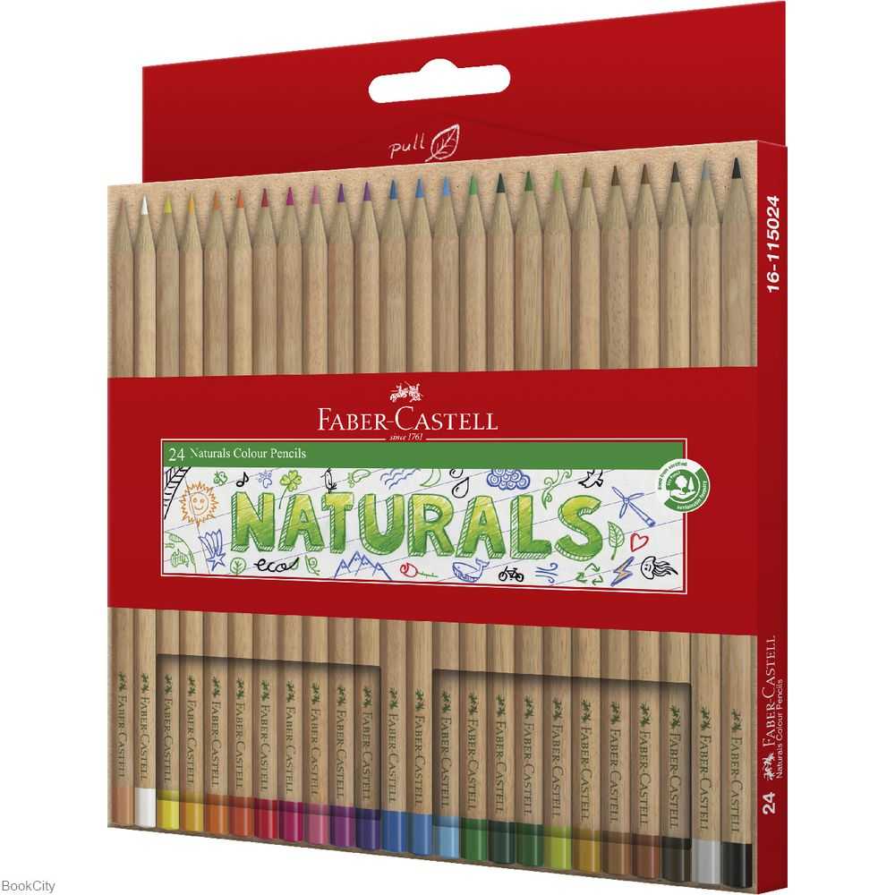 مدادرنگی 24 رنگ مقوایی FABER CASTELL 115024 Naturals