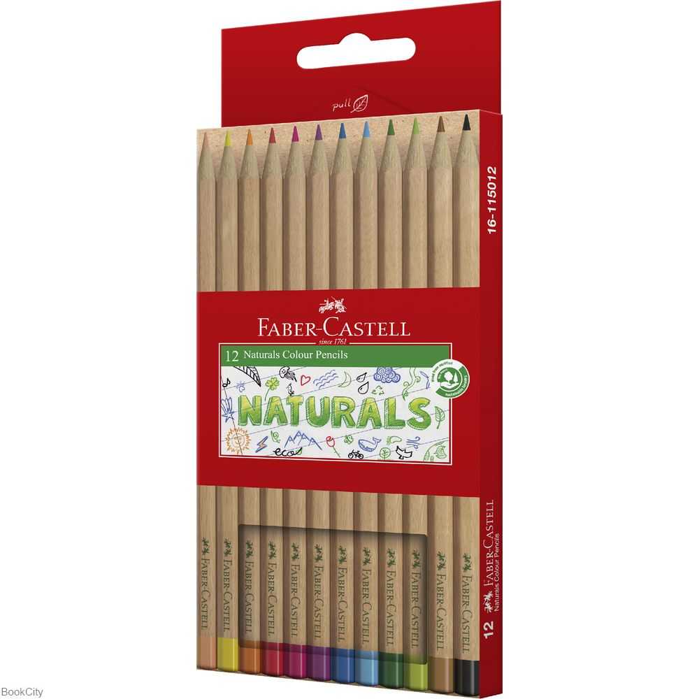 مدادرنگی 12 رنگ مقوایی FABER CASTELL 115012 Naturals