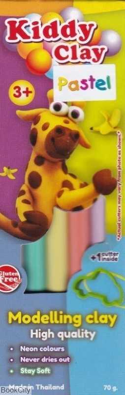 خمیر 5 رنگ پاستلی Kiddy Clay BX-70-5P+SM 70gr