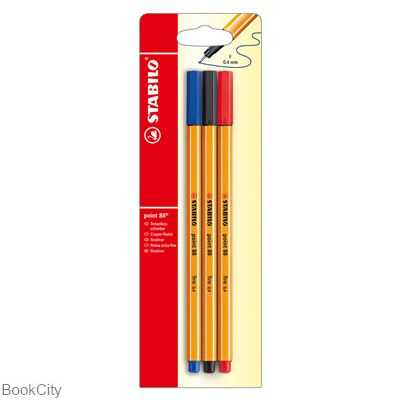 روان‌نویس 3 رنگ نوک نمدی STABILO B-10213 Point 88 0.4mm