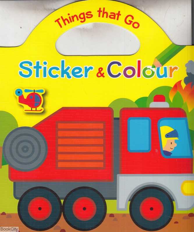 Things That Go Sticker & Colour Yellow Trucks And Diggers