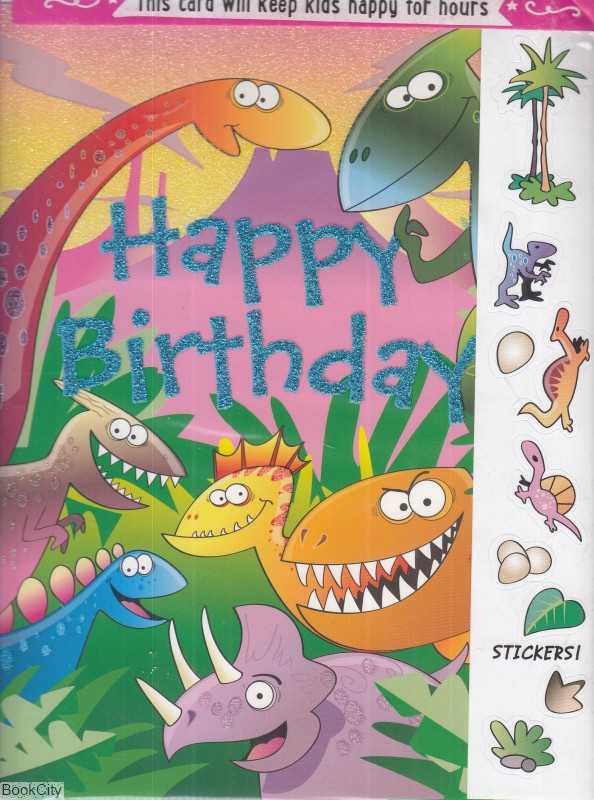Happy Birthday Card Postal Dinosaurs