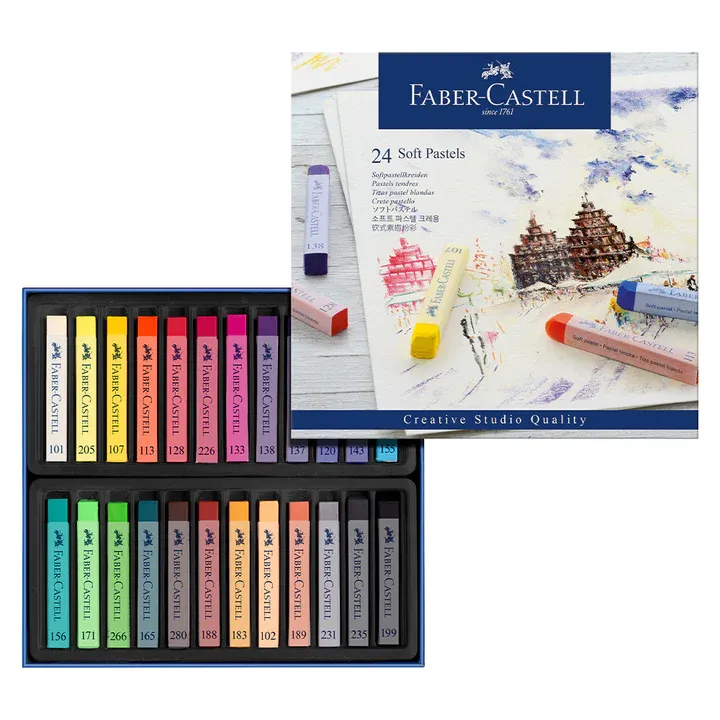 پاستل گچی 24 رنگ کامل FABER CASTELL 128324