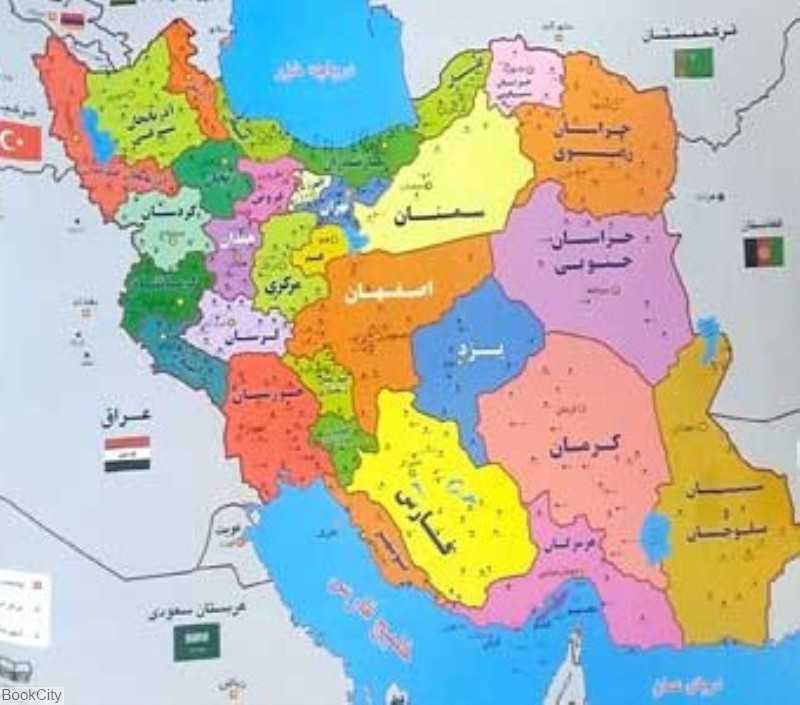 پوستر نقشه تقسیمات ایران 50×70 اندیشه کهن - 0