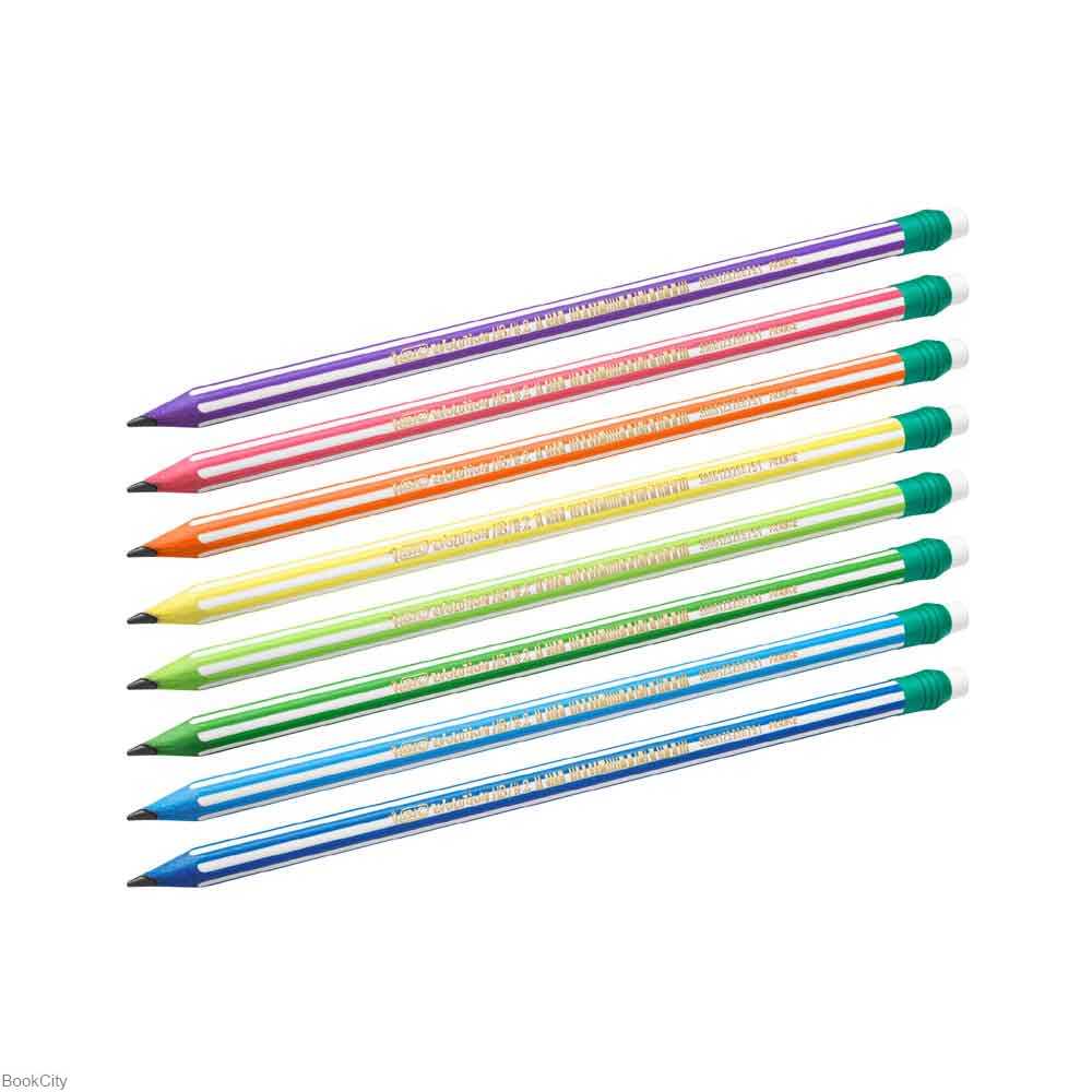 مداد مشکی پاک‌کن‌دار بدنه راه راه BiC Evolution