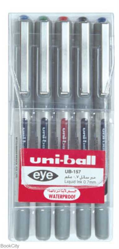 ست روان‌نویس چشمی 5 رنگ Uniball UB157-05C