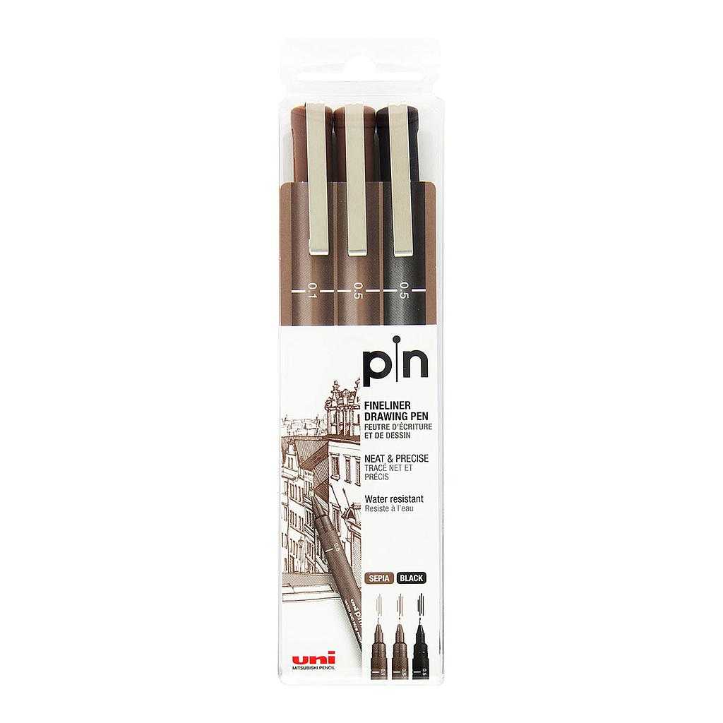 ست روان‌نویس راپید 3 رنگ Uniball PIN200