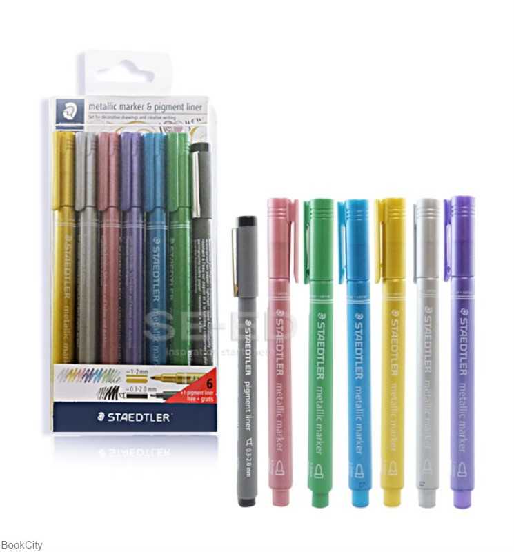 ماژیک 6 رنگ نوک گرد STAEDTLER 8323SWP6P Metallic 1.2mm