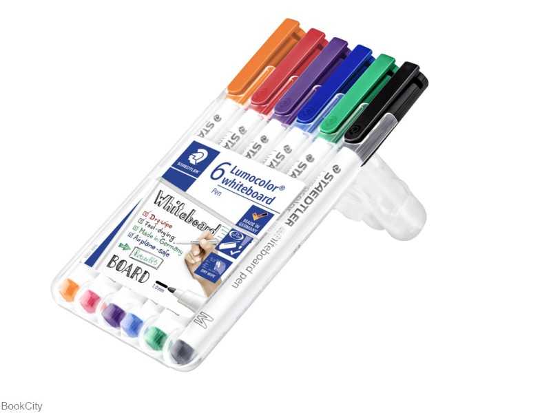 ماژیک وایت‌برد 6 رنگ نوک گرد STAEDTLER 301WP6 Lumocolor