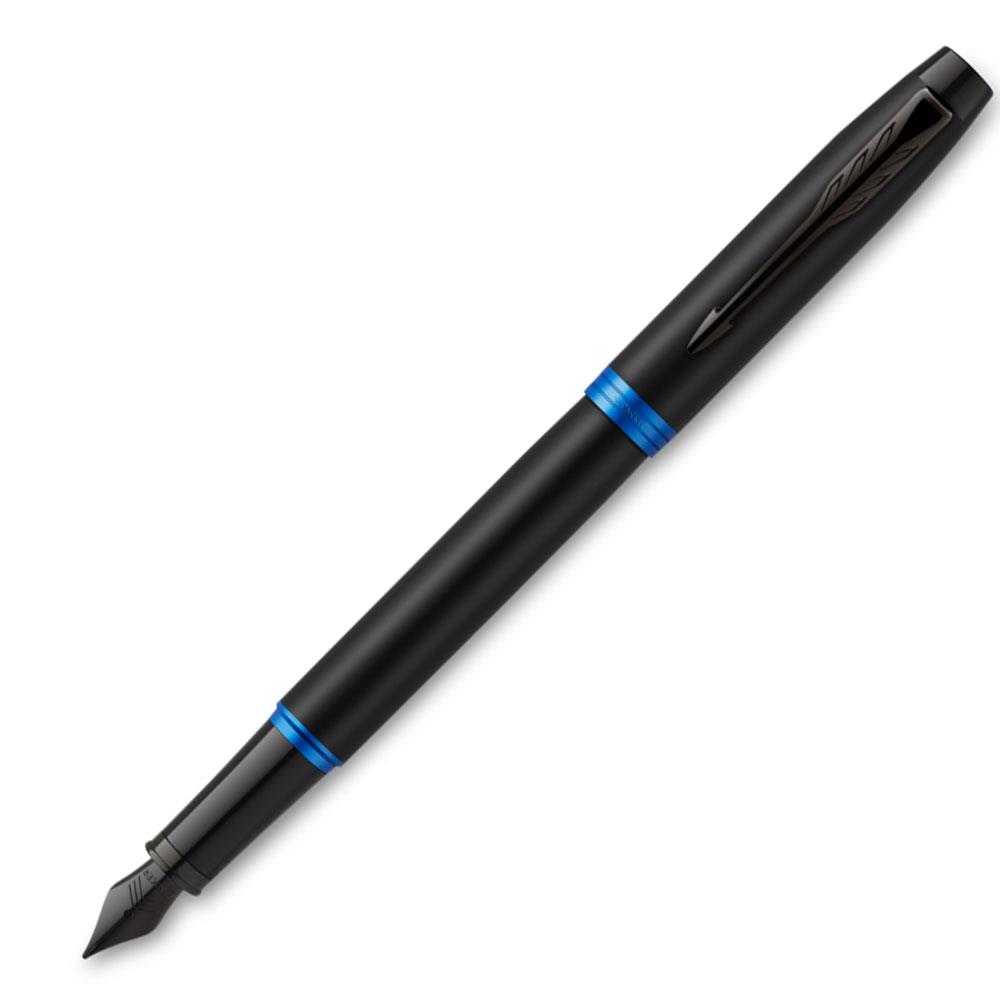 خودنویس مشکی مات گیره مشکی حلقه آبی PARKER IM