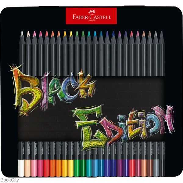 مدادرنگی 24 رنگ فلزی بدنه مشکی FABER CASTELL 116425