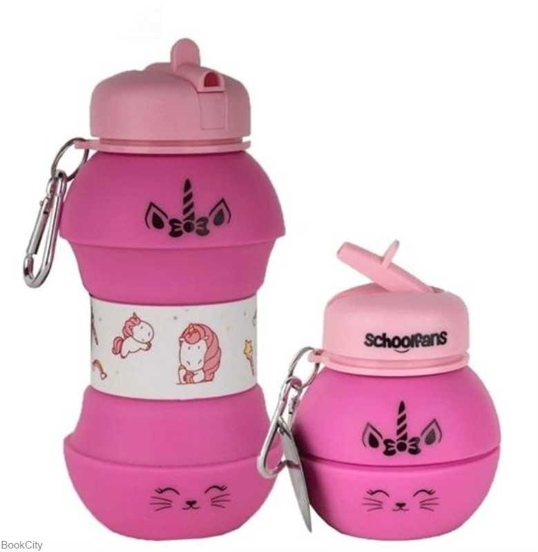 قمقمه سیلیکونی تاشو طرح یونیکورن schoolfans 9317