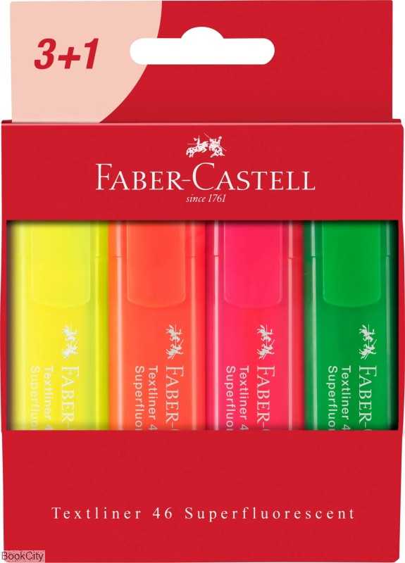 ماژیک های‌لایت 4 رنگ FABER CASTELL 254604 Super Fluorescent