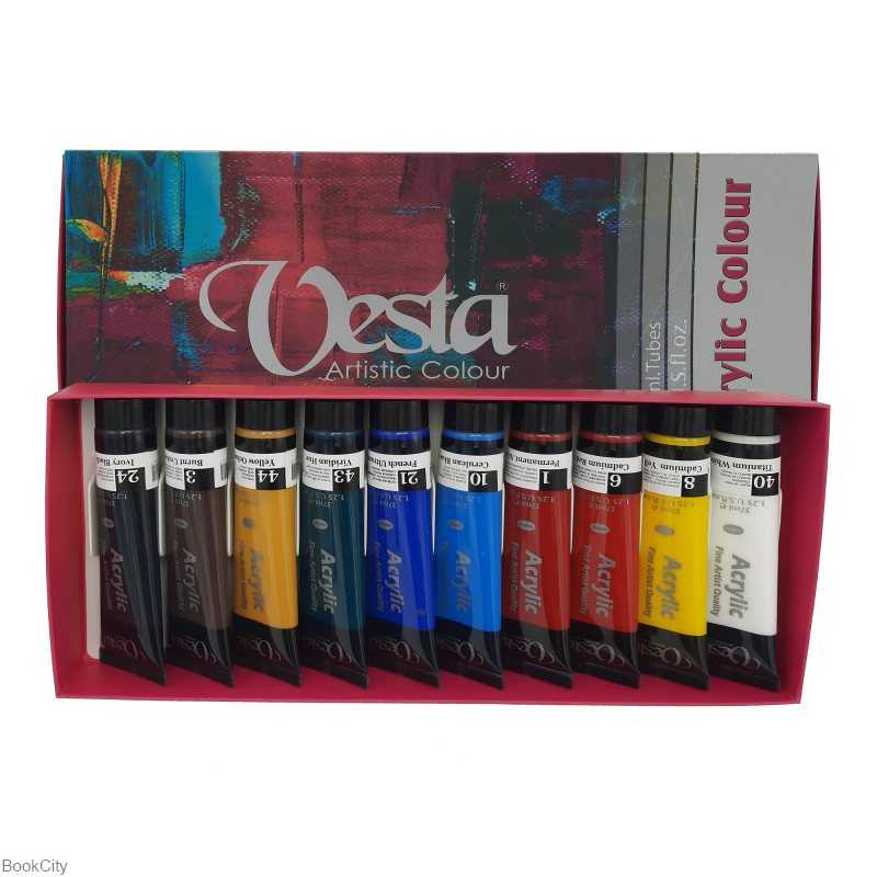 رنگ آکریلیک 10 رنگ Vesta 37ml - 0