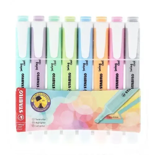 ماژیک های‌لایت 8 رنگ  STABILO 275/8-08-2 Swing Cool Pastel