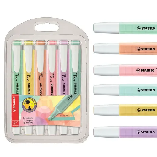 ماژیک های‌لایت 6 رنگ STABILO 275/6-08 Swing Cool Pastel - 0