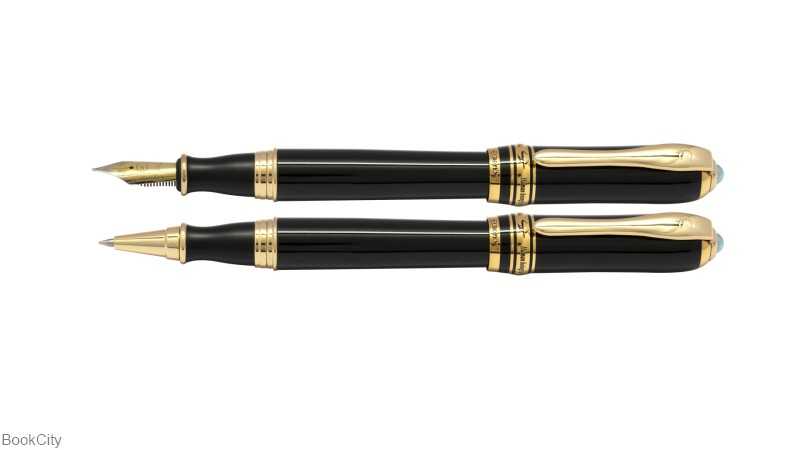 خودنویس و روان‌نویس مشکی گیره طلا EUROPEN Saadi