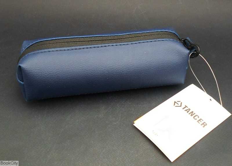 جامدادی تک زیپ TANCER Tj01 Dark Blue Leather