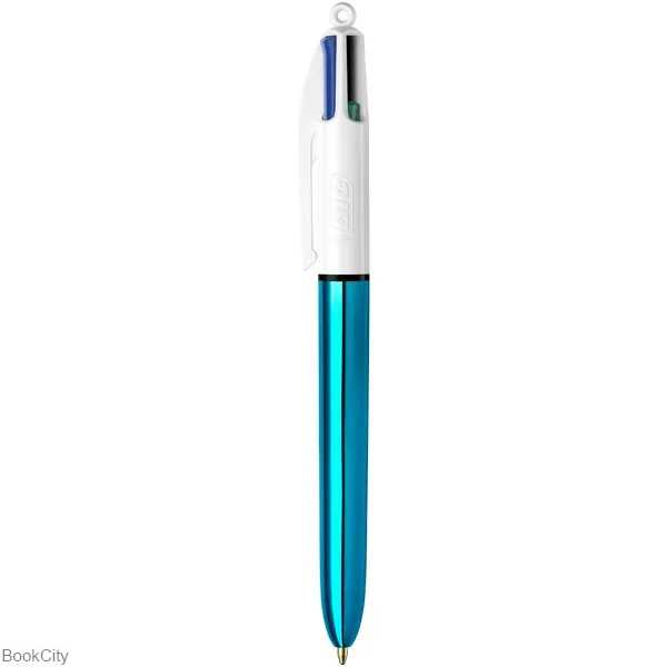 خودکار 4 رنگ بدنه آبی BiC Shine