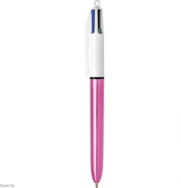 خودکار 4 رنگ بدنه صورتی BiC Shine