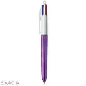 خودکار 4 رنگ بدنه بنفش BiC Shine