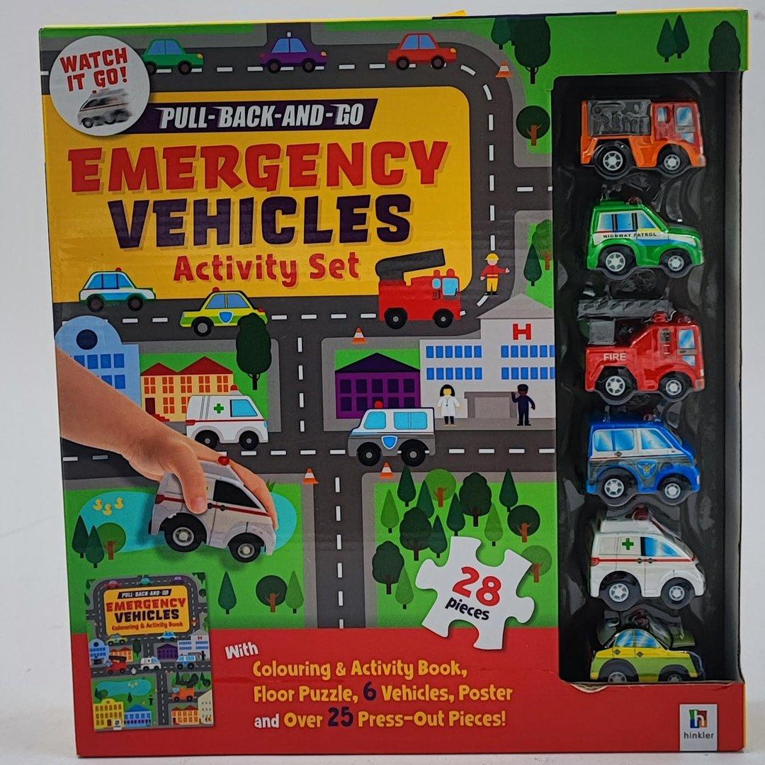 pull back and go Emergency Vehicles Activity set